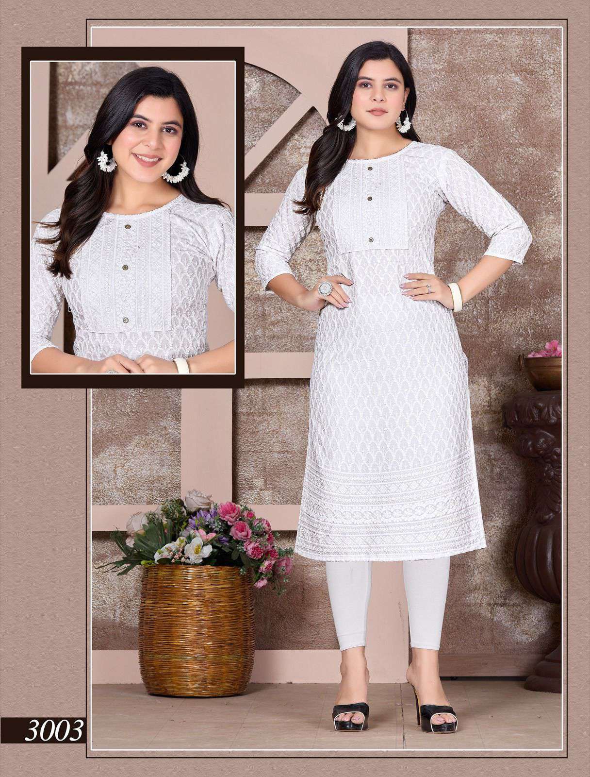 White Salwar Kameez Readymade Party Wear, Straight Kurta With Pant &  Duaptta, 3 Pc Traditional Indian