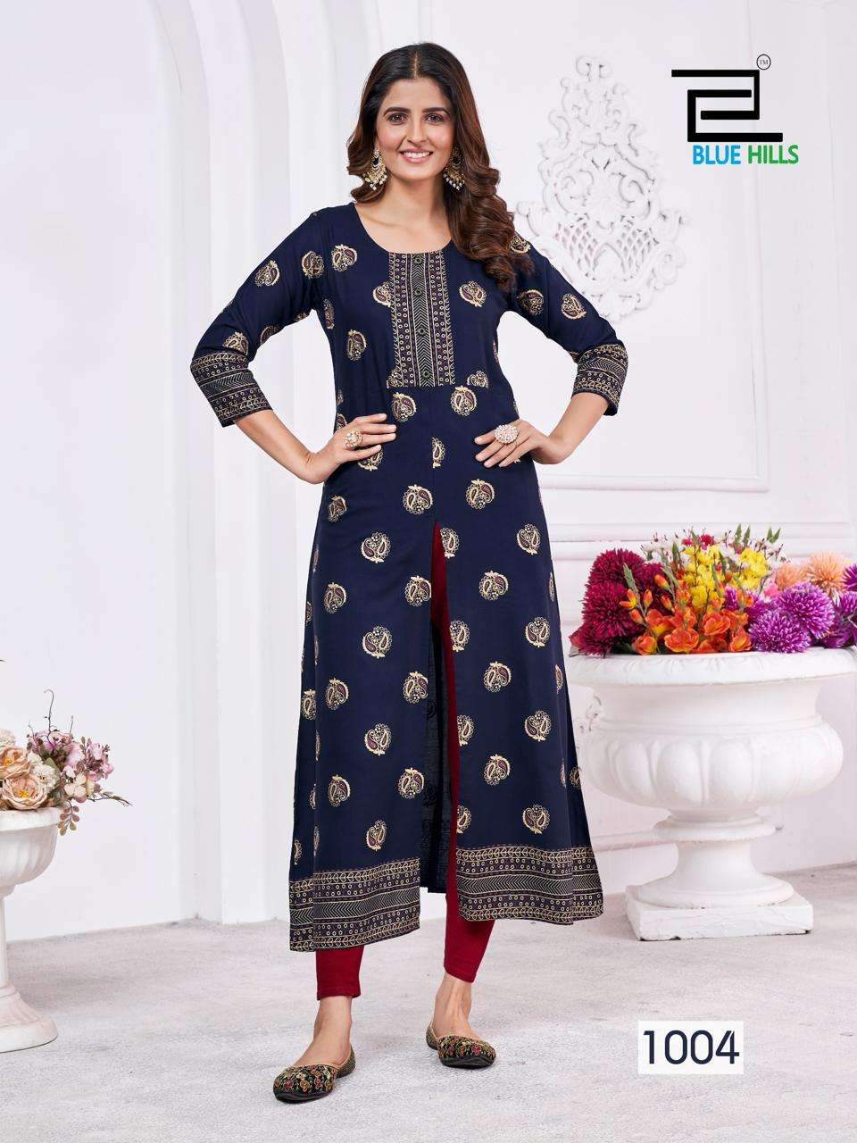 Rayon Embroidered Front Slit Kurti With Palazzo For Casual And Party Wear  Bust Size: 40 Inch (in) at Best Price in Bandel | Diva's Desire