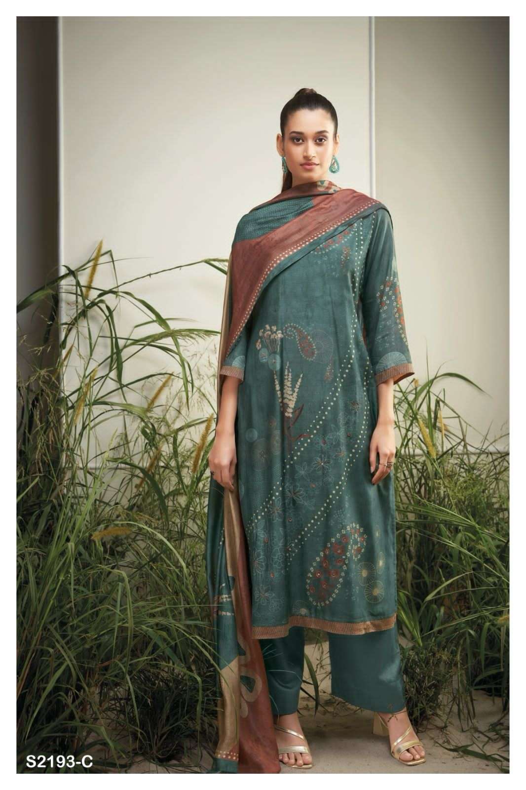 Ganga Rosaline 2193 Exclusive Bemberg Silk Branded Suit Online