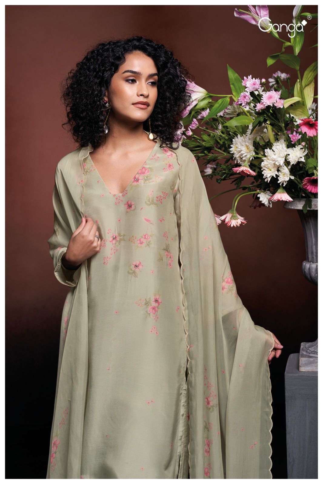 Ganga Fashion Sara 2744 Designer Satin Silk Straight Pattern