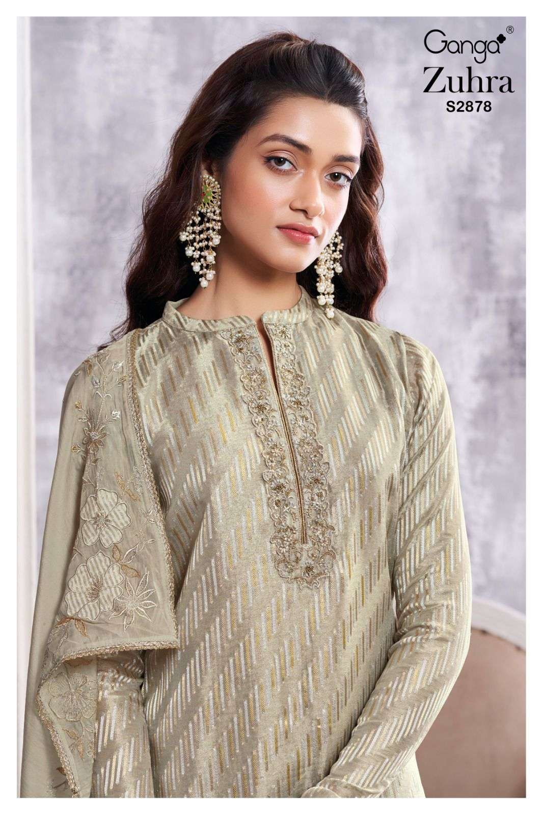 Ganga Fashion Zuhra 2878 Partywear Style Jacquard Suit