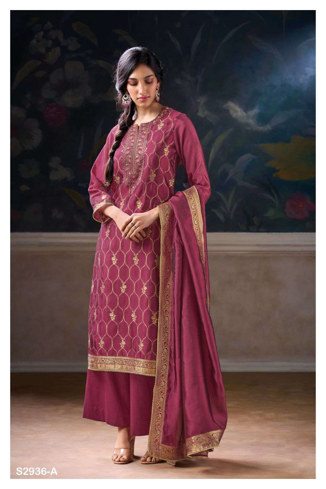 Shu Takahashi シルクスクリーン Ganga Fashion Eelisi 2936 Premium Jacquard Silk Suit Catalog Supplier