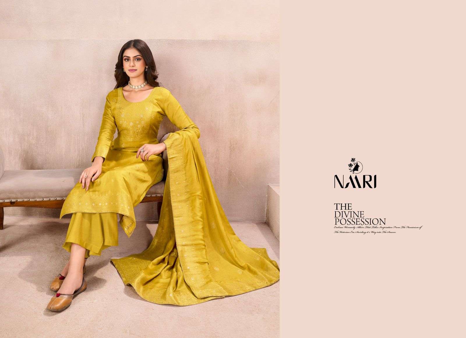 Naari Gul Neer Fancy Jacquard Pashmina Suit Catalog Exporter