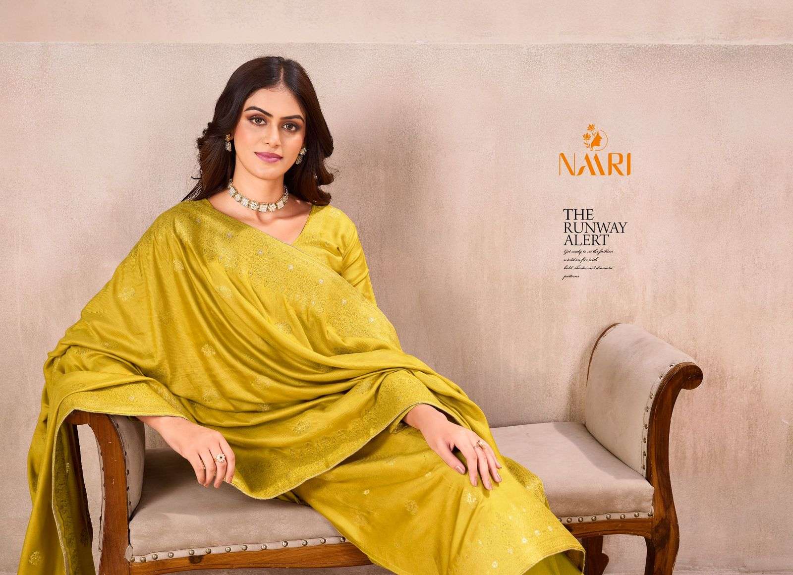 Naari Gul Neer Fancy Jacquard Pashmina Suit Catalog Exporter