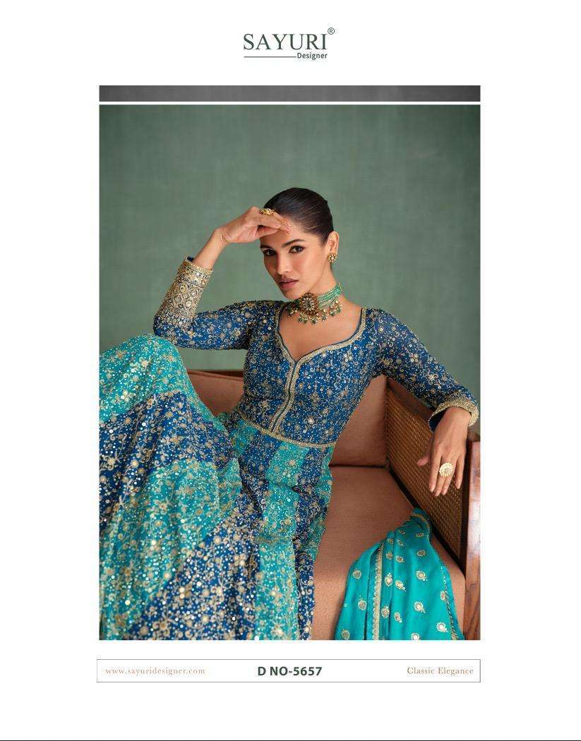 Sayuri Rang 5656 And 5657 Designer Indo Western Gown Catalog Dealer