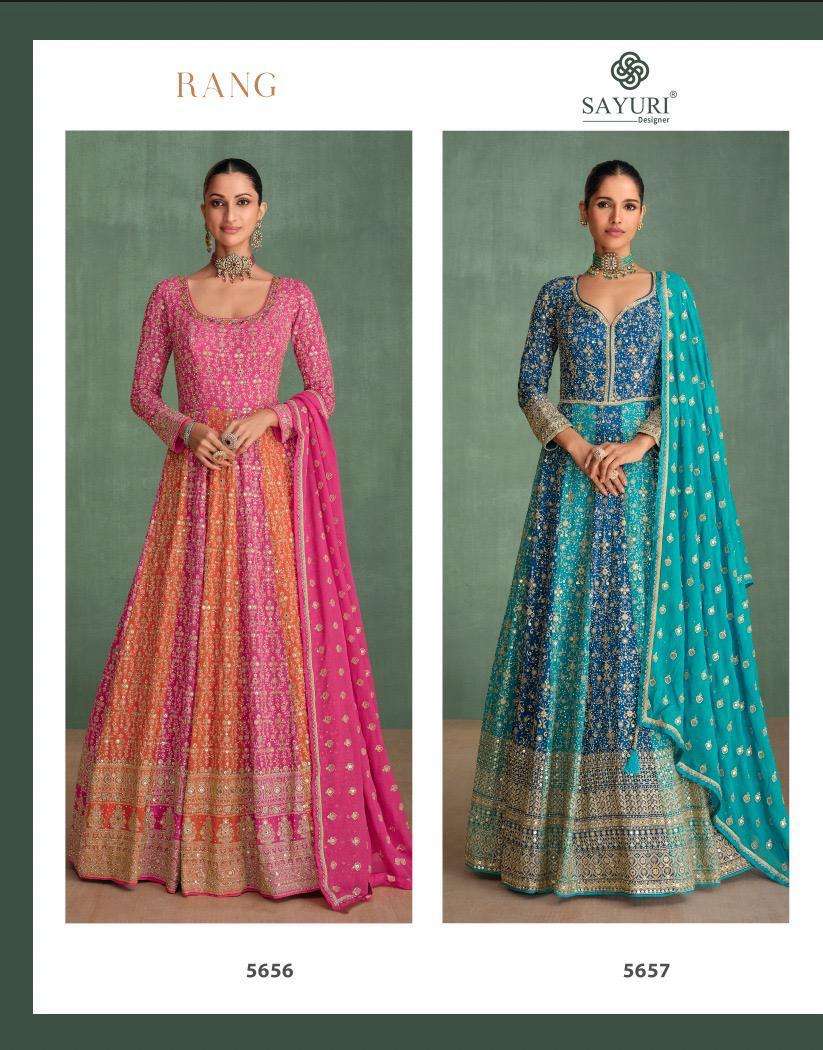 Sayuri Rang 5656 And 5657 Designer Indo Western Gown Catalog Dealer