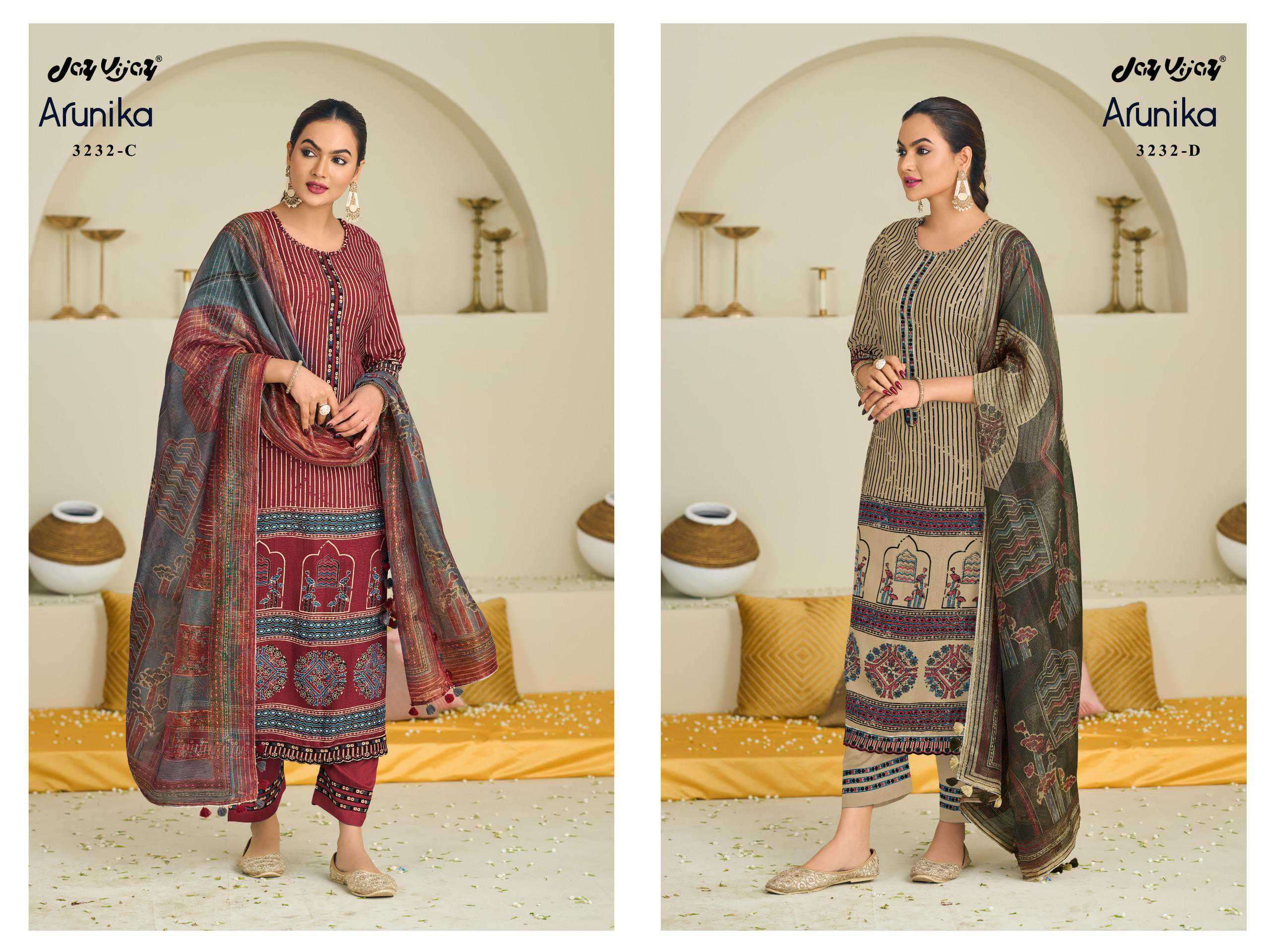 Jay Vijay Arunika 3232 Pure Muslin Fancy Ladies Suit Catalog Wholesale