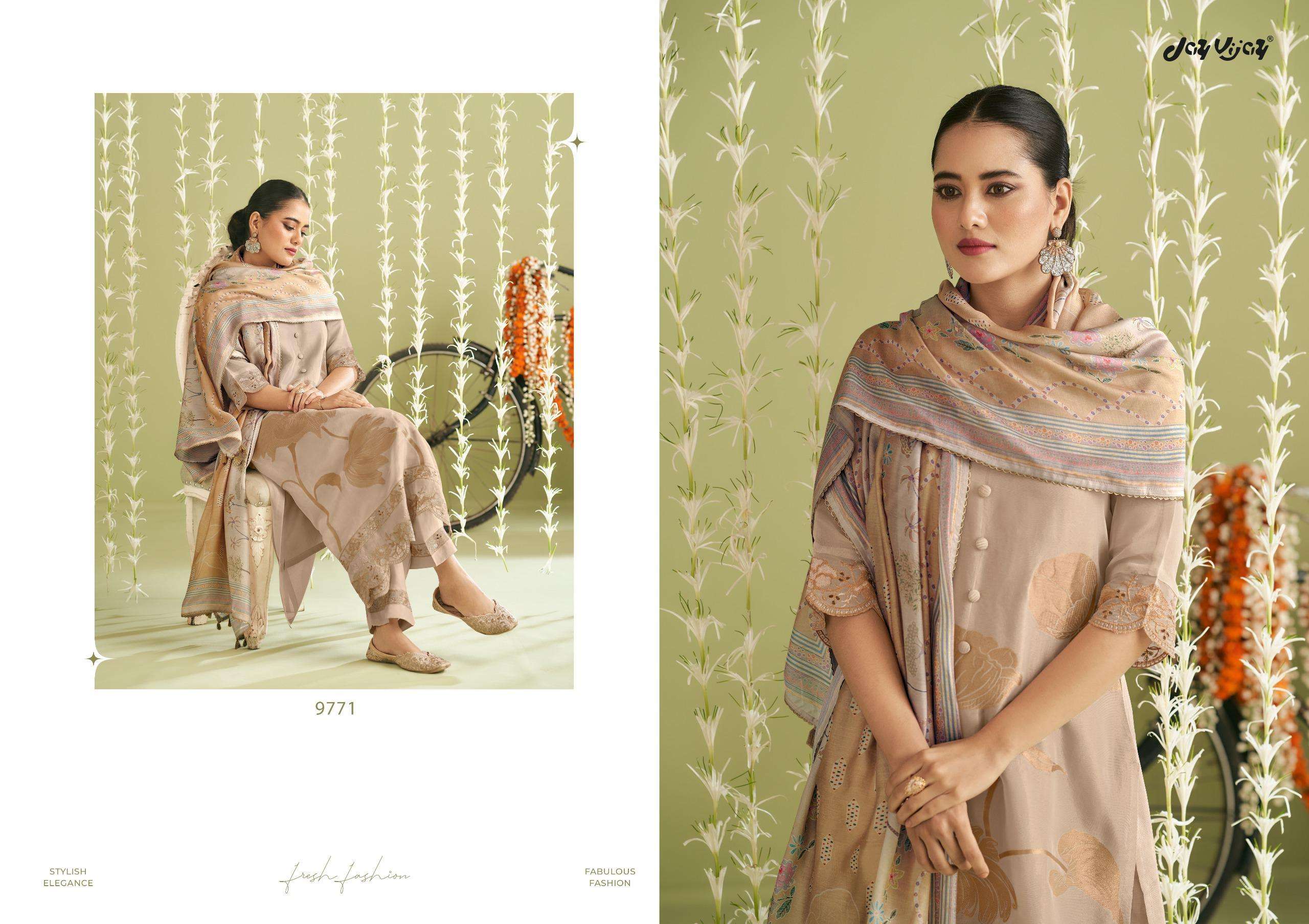 Jay Vijay Zaha Excusive Fancy Jacquard Suit Latest Catalog Supplier
