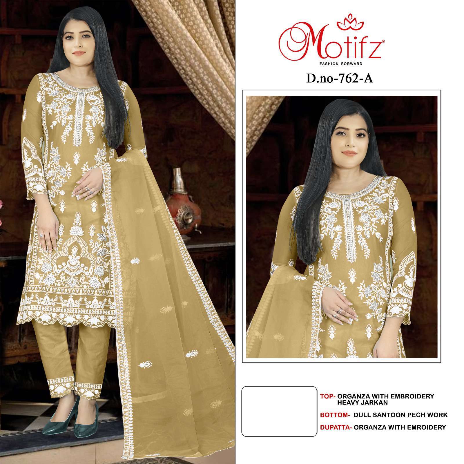 Motifz D 762 Colors Heavy Embroidery Work Pakistani Suit Suppliers