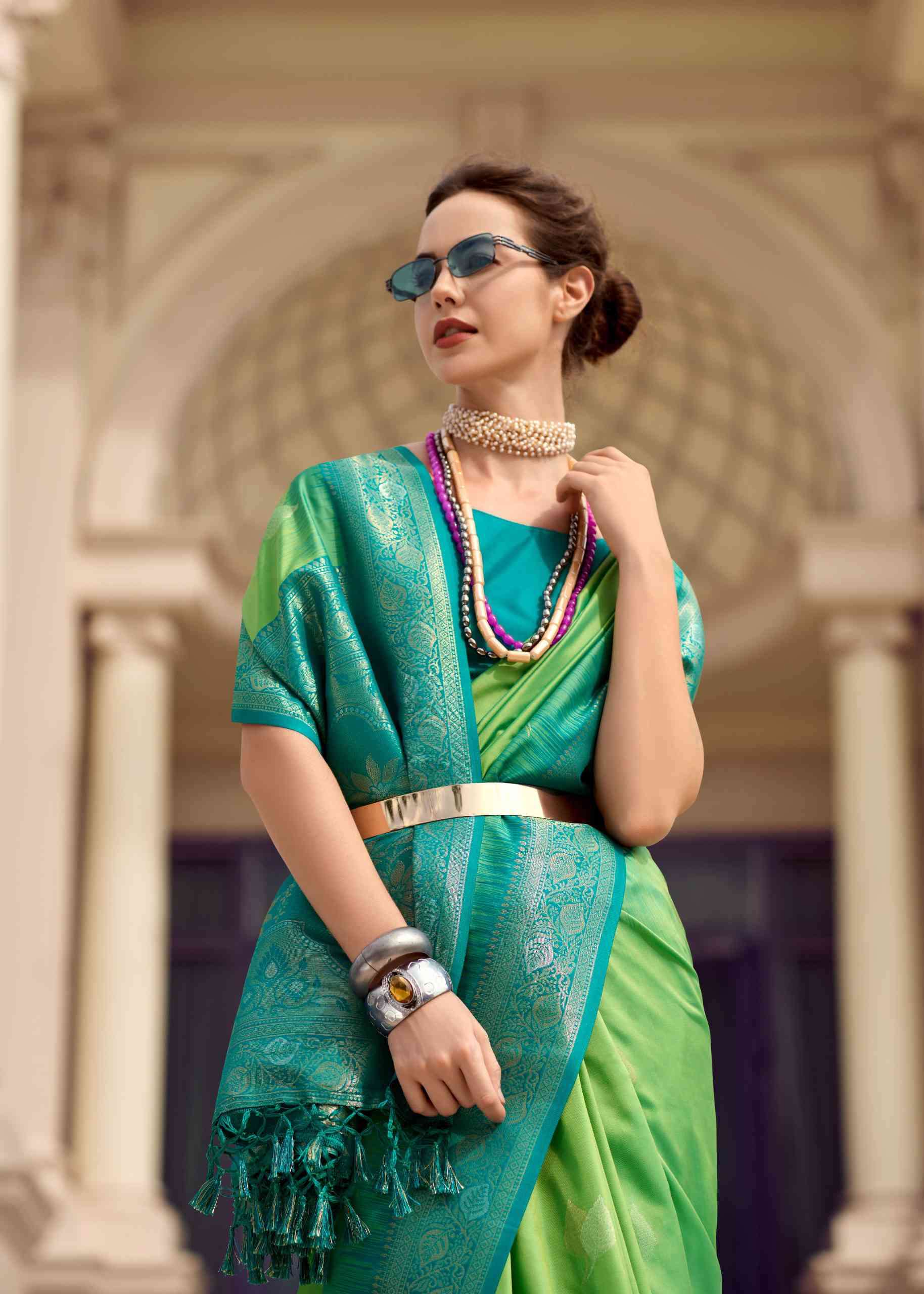 Rajpath White Mango 660001 To 660008 Partywear Silk Saree Catalog Exporter