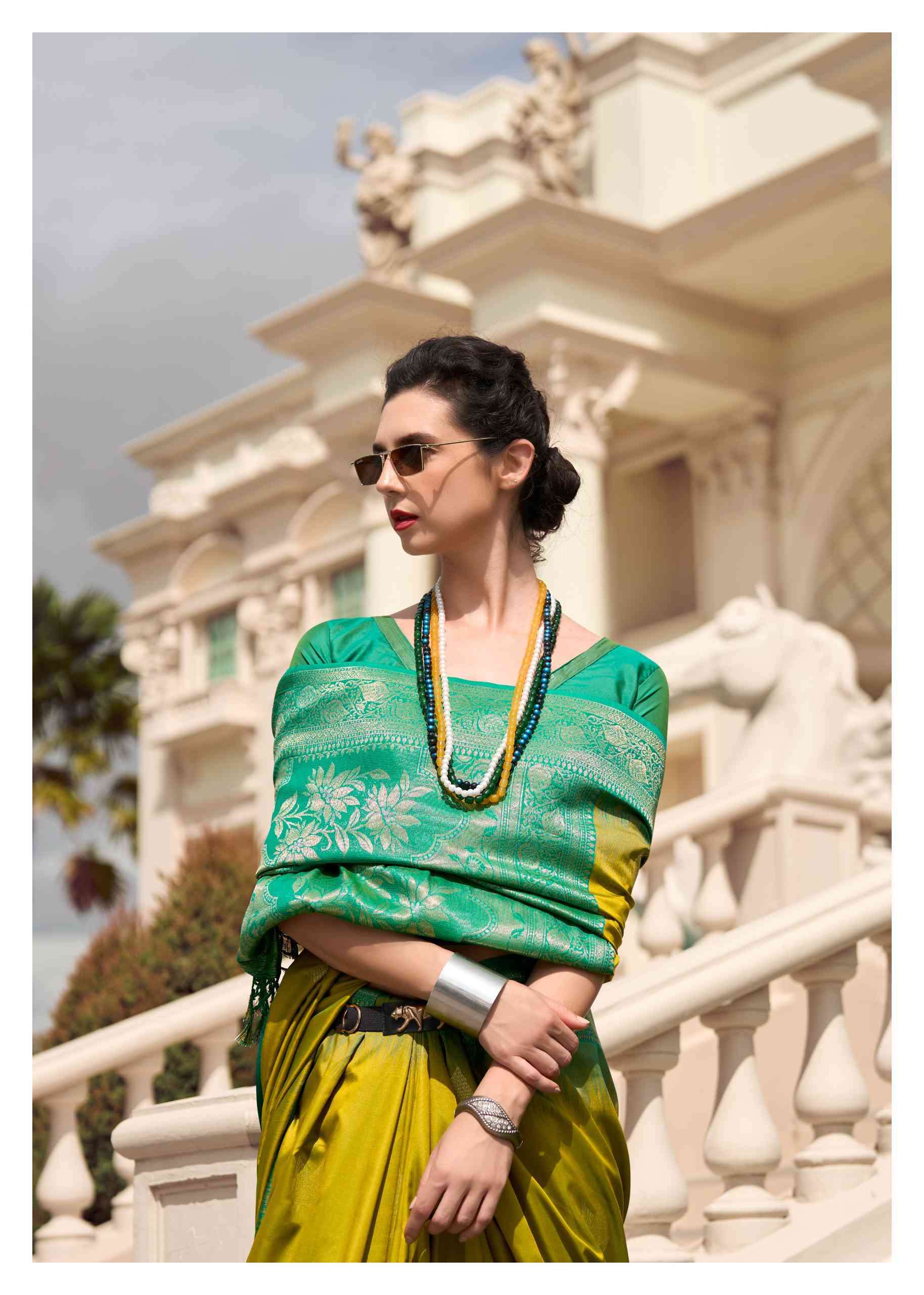 Rajpath White Mango 660001 To 660008 Partywear Silk Saree Catalog Exporter