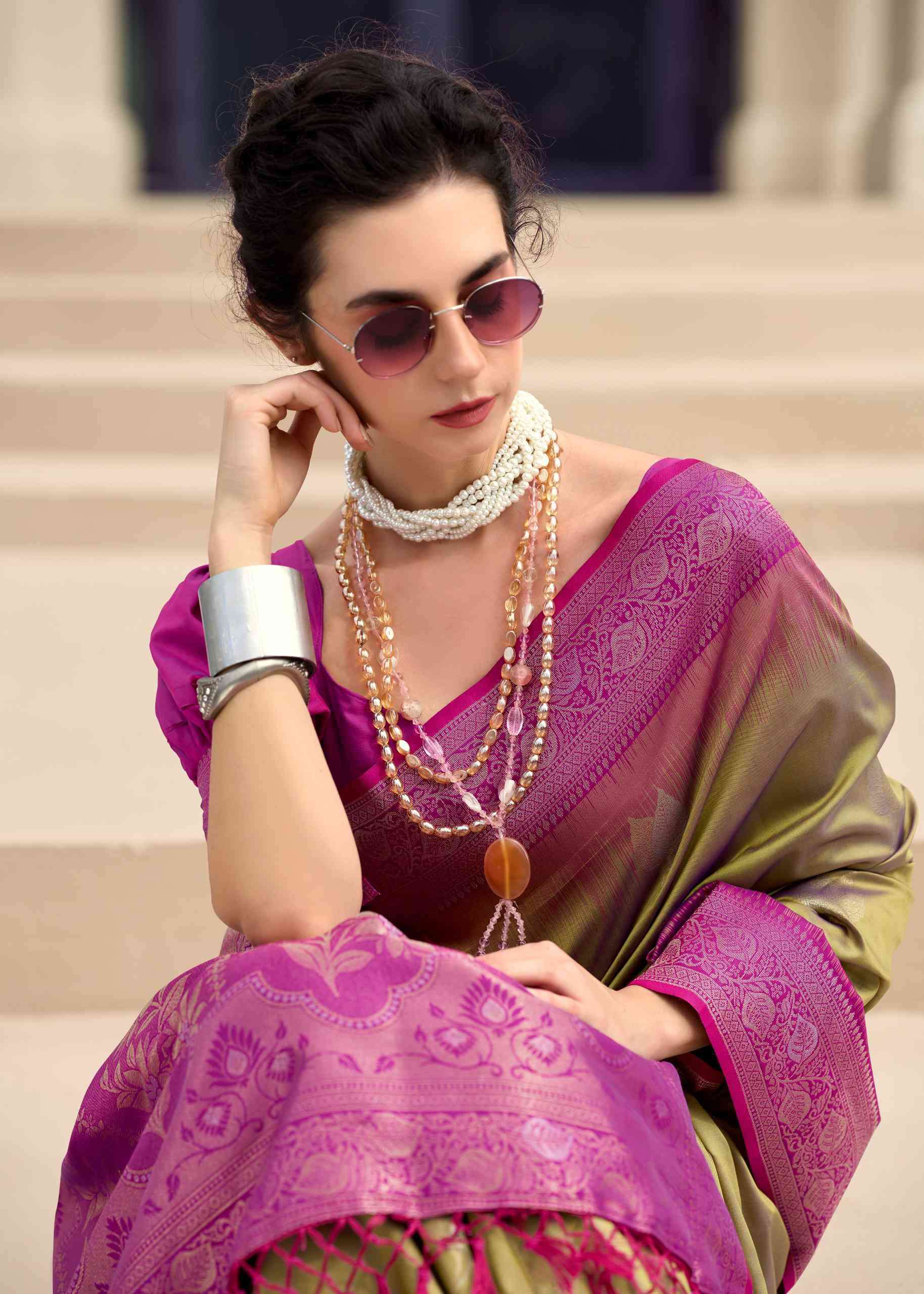 Rajpath White Mango 660001 To 660008 Partywear Silk Saree Catalog Exporter