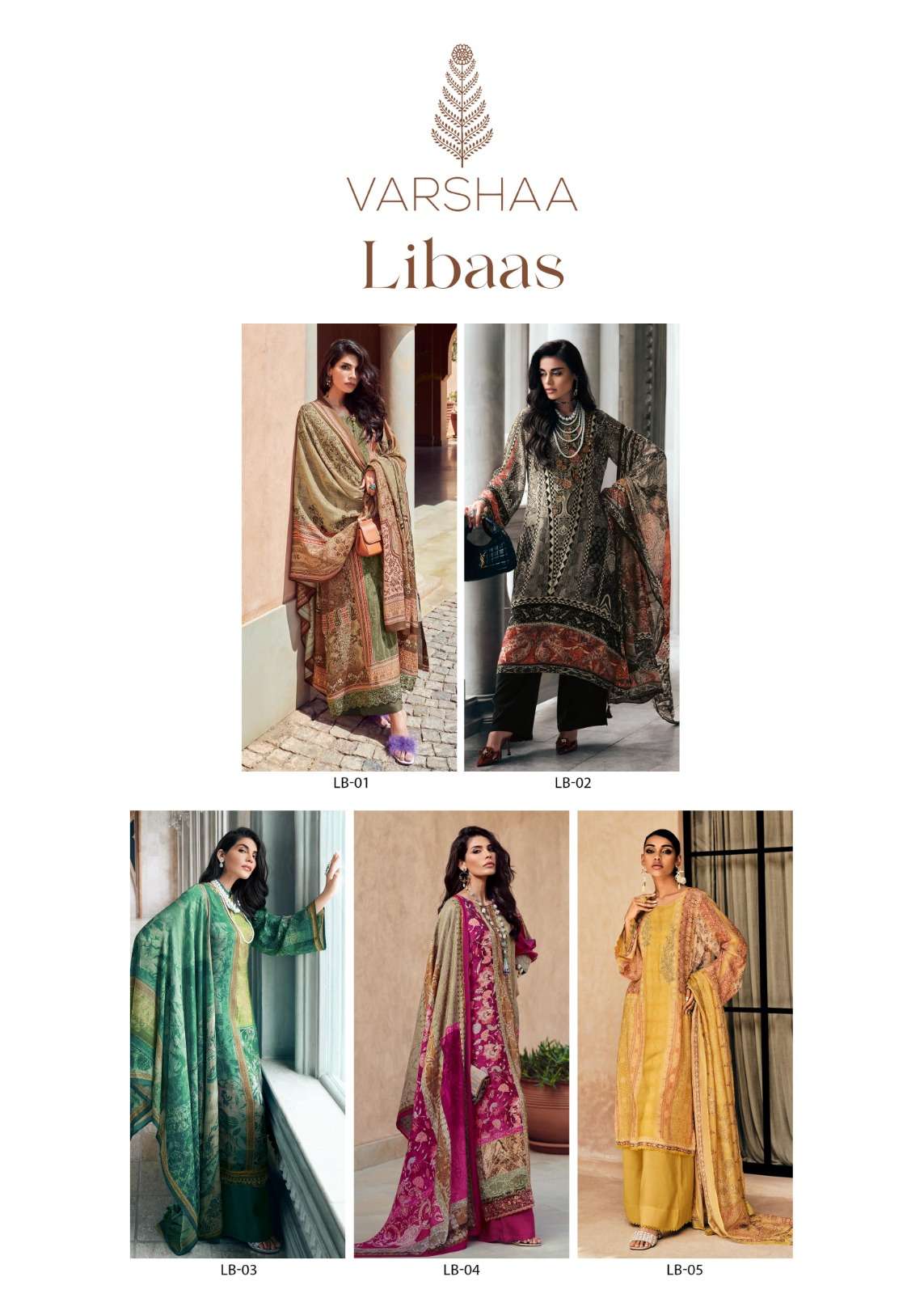 Varsha Libaas Digital Printed Crape Suit Catalog Wholesalers