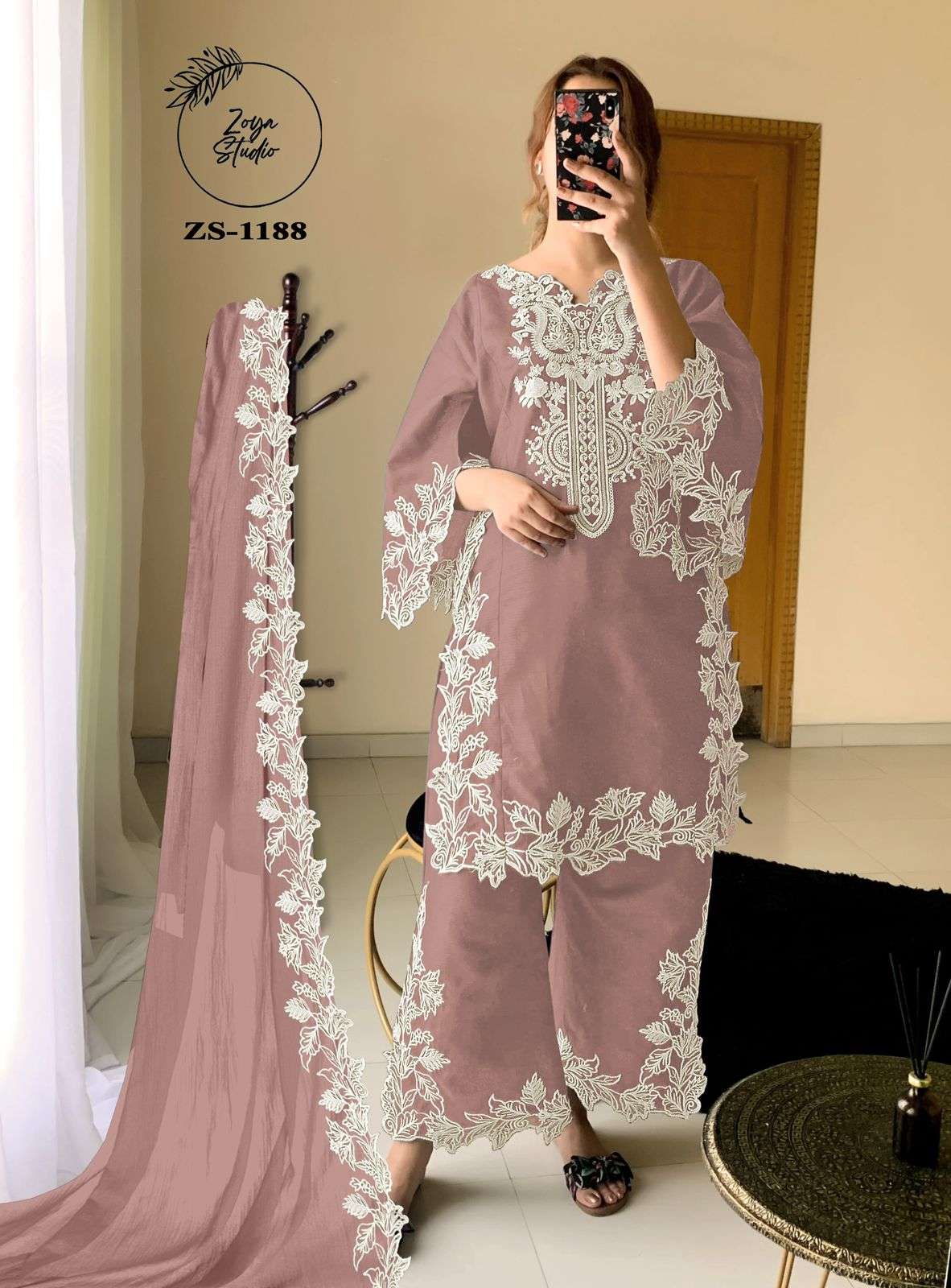 大型 NEW ETHNIC Seidea Print Design Abstract Print Dress with Wrap Panel and Circle Buckle