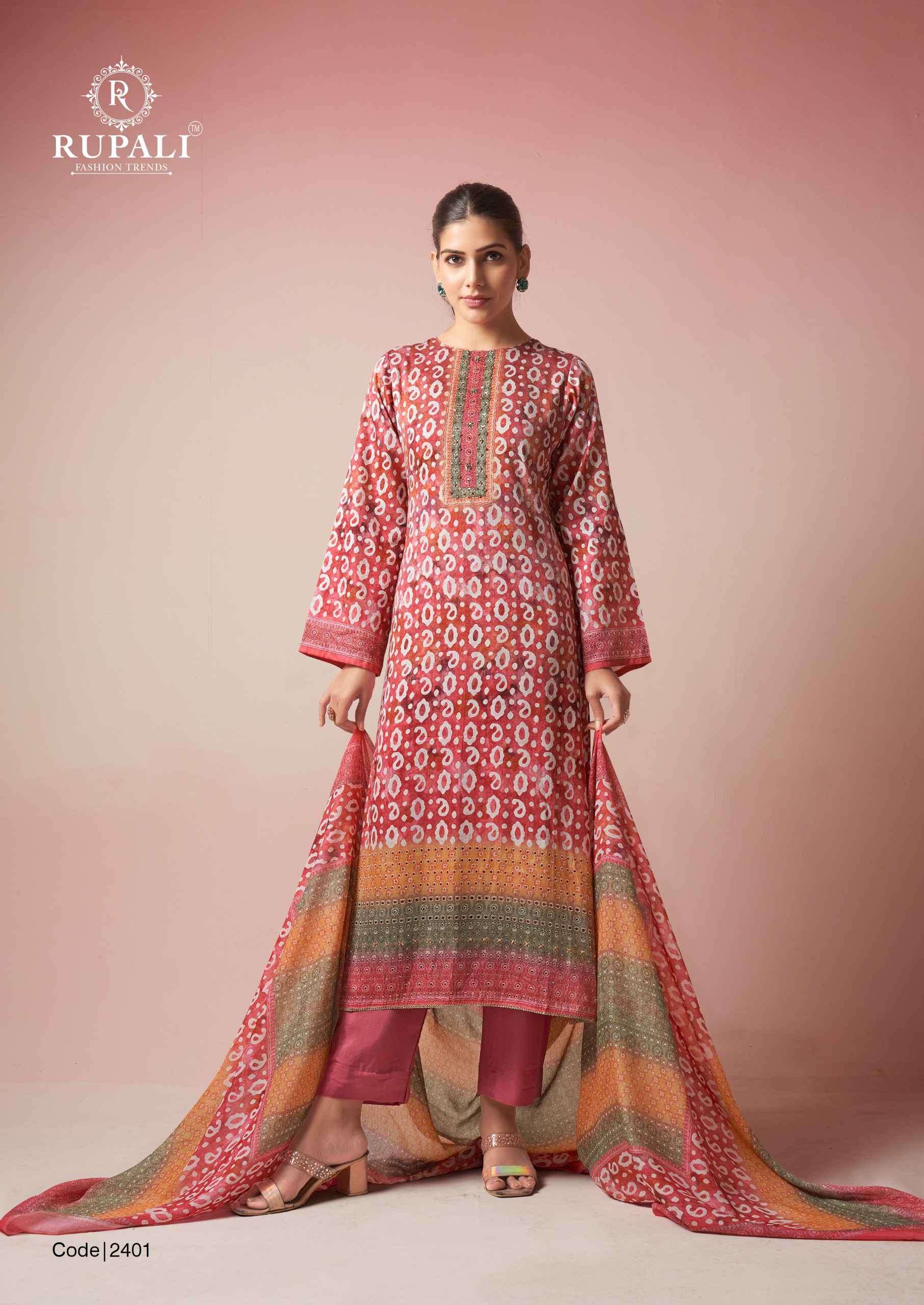 Rupali Fashion Nimrit Pure Jam Satin Fancy Suit Catalog Exporters