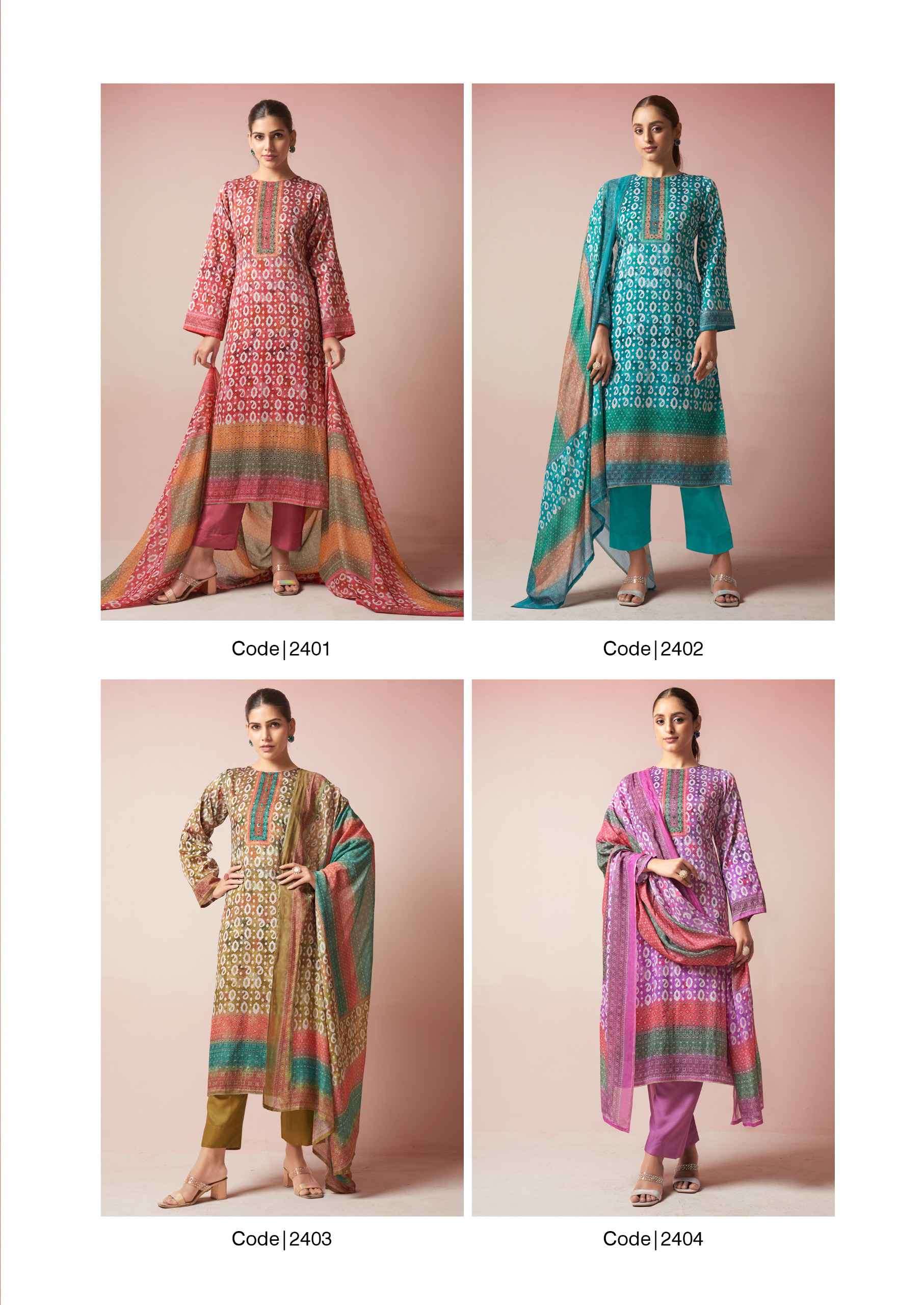 Rupali Fashion Nimrit Pure Jam Satin Fancy Suit Catalog Exporters