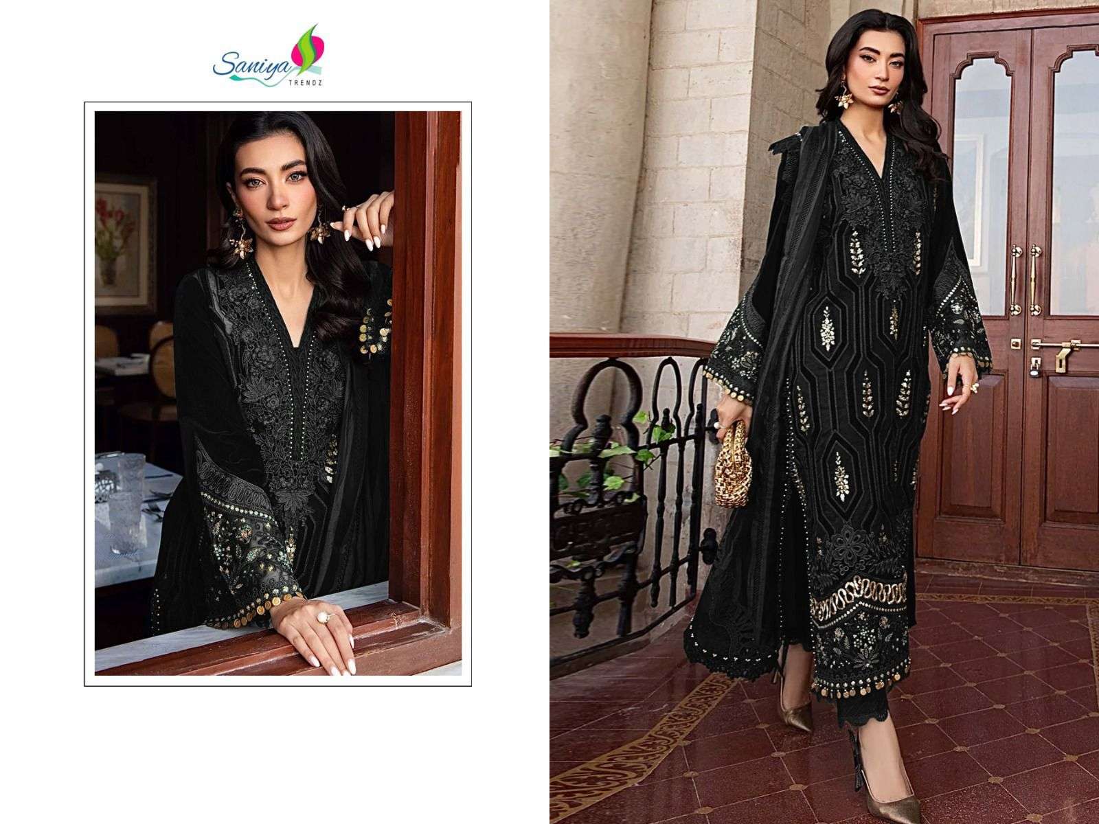 Saniya Trendz D 7120 Colors Heavy Chikanwork Rayon Suit New