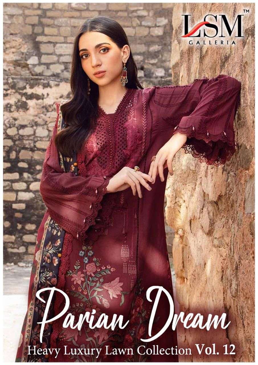 LSM Parian Dream Vol 12 Readymade Karachi Cotton suit Catalog Supplier