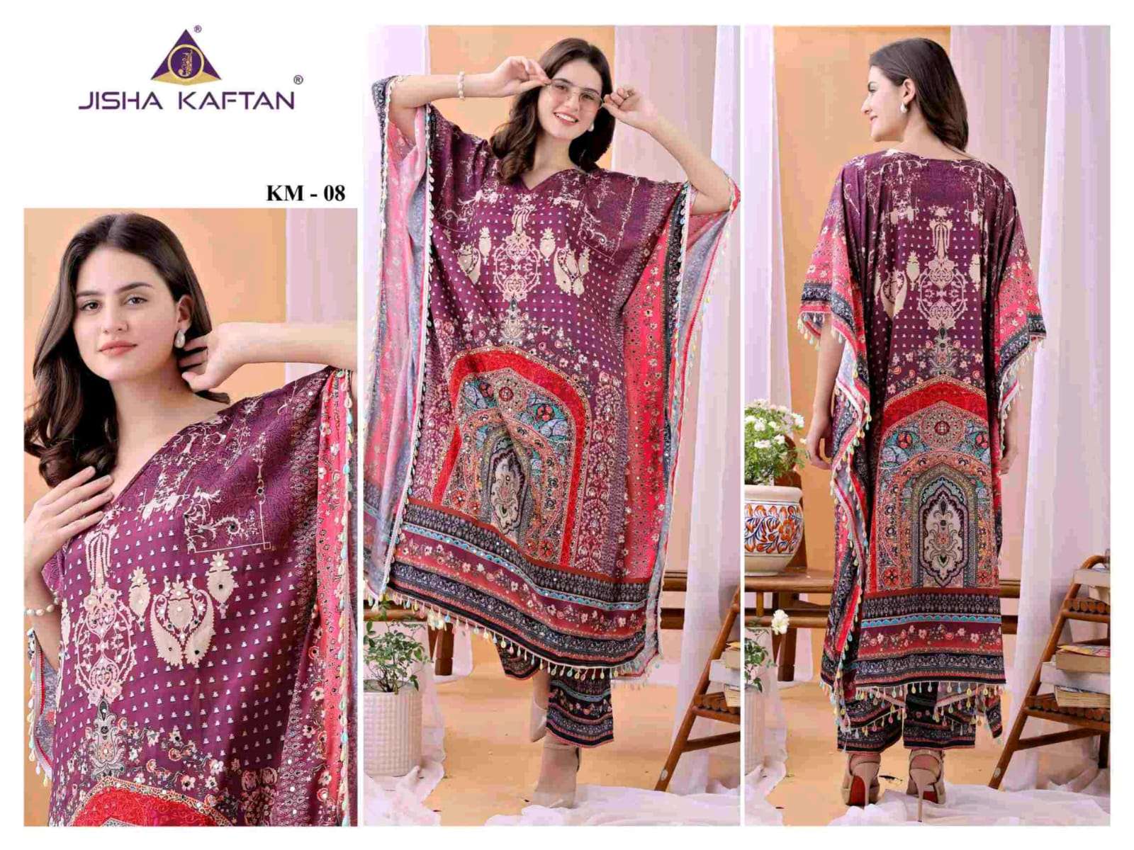 Jisha Kaftan Co Ord Set Vol 1 Long Kaftan Cord Suit Latest Collection