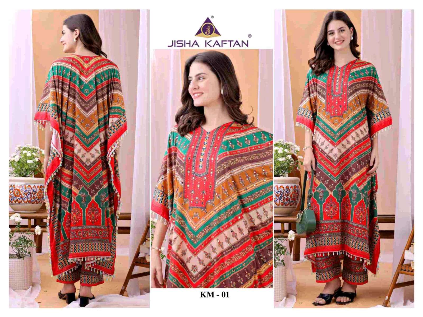 Jisha Kaftan Co Ord Set Vol 1 Long Kaftan Cord Suit Latest Collection