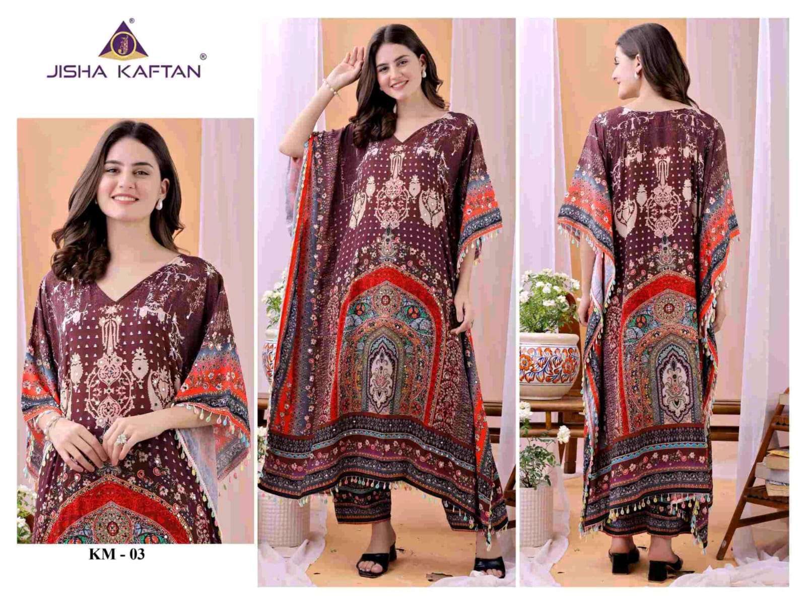 Jisha Kaftan Co Ord Set Vol 1 Long Kaftan Cord Suit Latest Collection