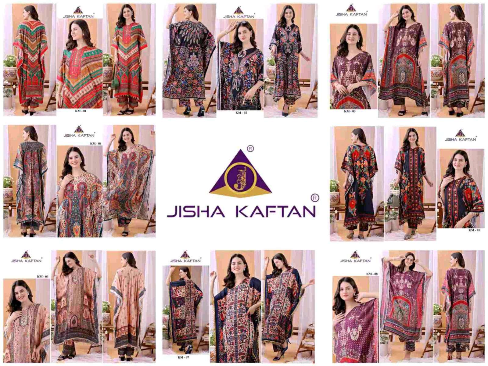 Jisha Kaftan Co Ord Set Vol 1 Long Kaftan Cord Suit Latest Collection