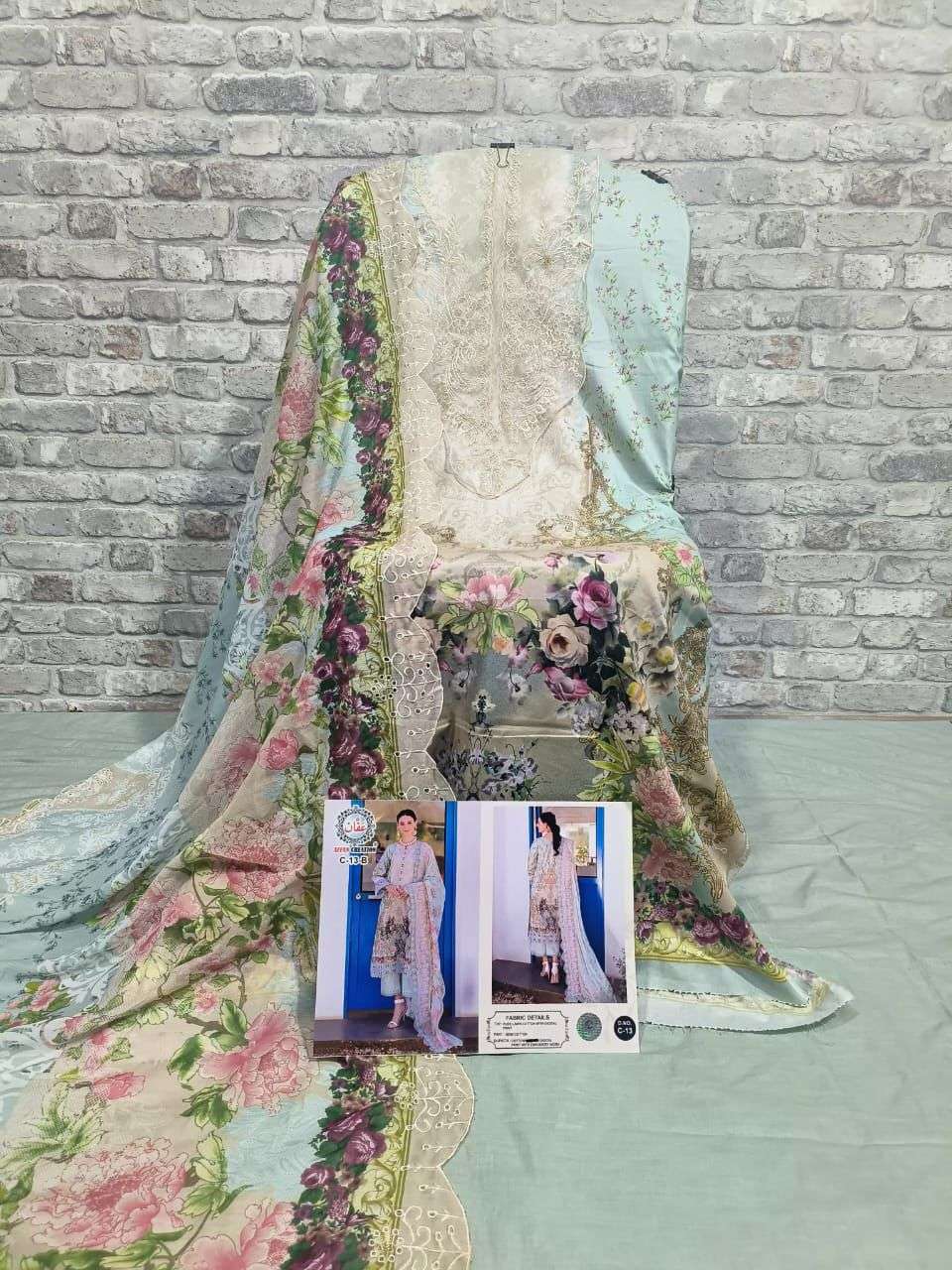 Affan Creation C 13 Colors Pure Lawn Cotton Digital Printed Suit Exporters