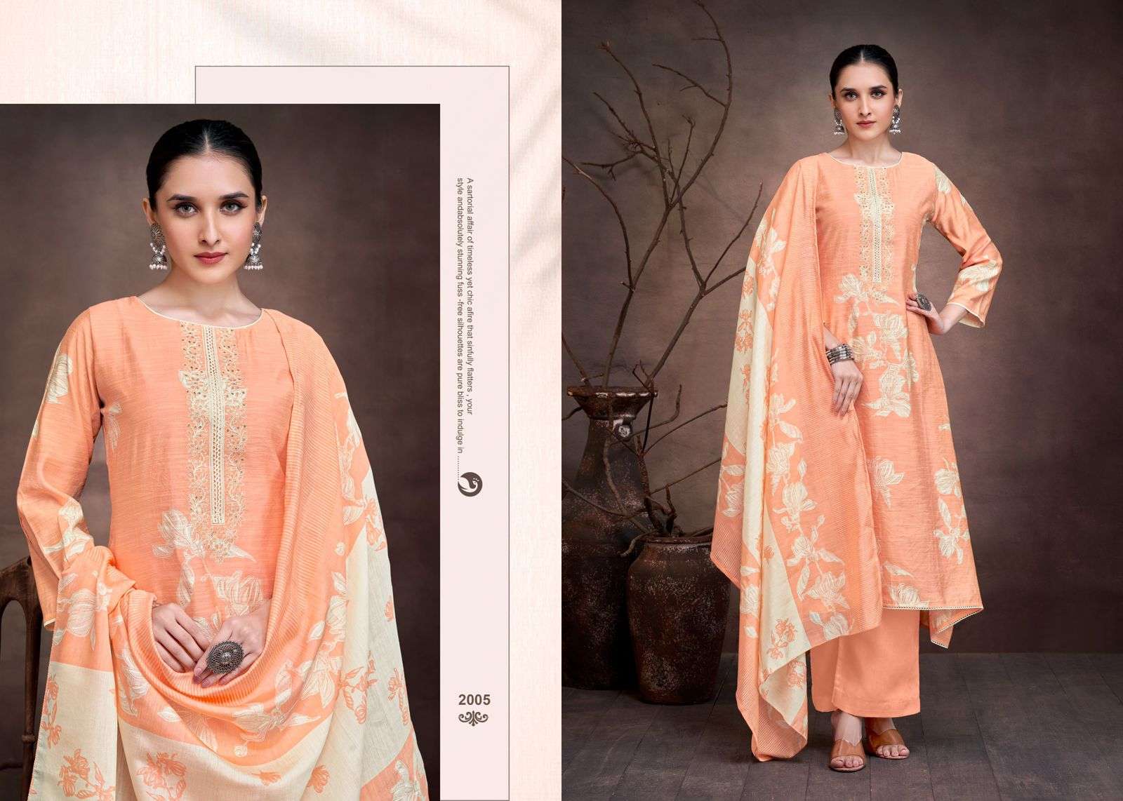 Salvi Fashion Sunidhi Vol 2 Exclusive Linen Silk Suit Catalog Supplier