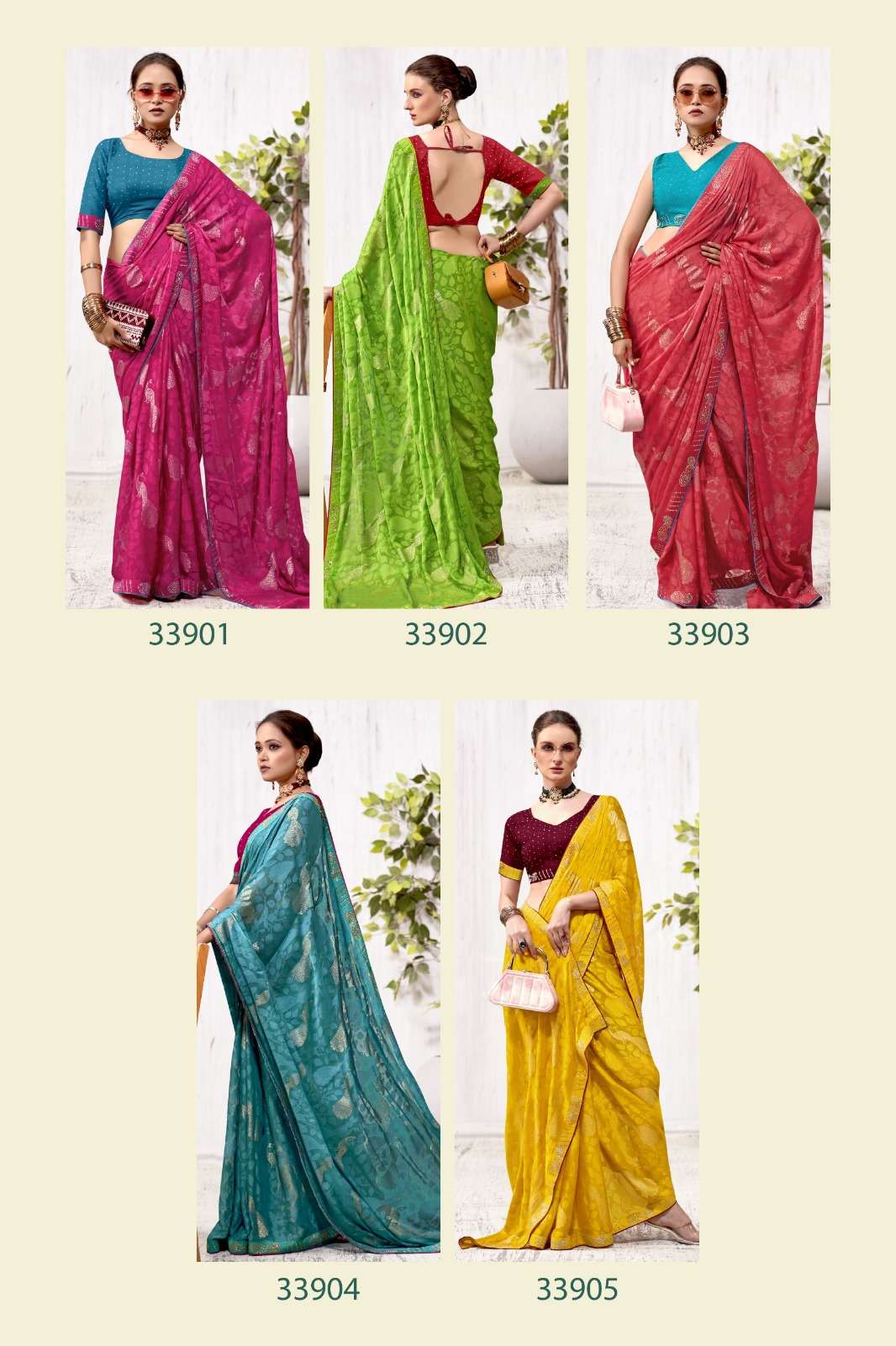 Vallabhi Prints Jaya Vol 2 Designer Brasso Saree Catalog Exporter