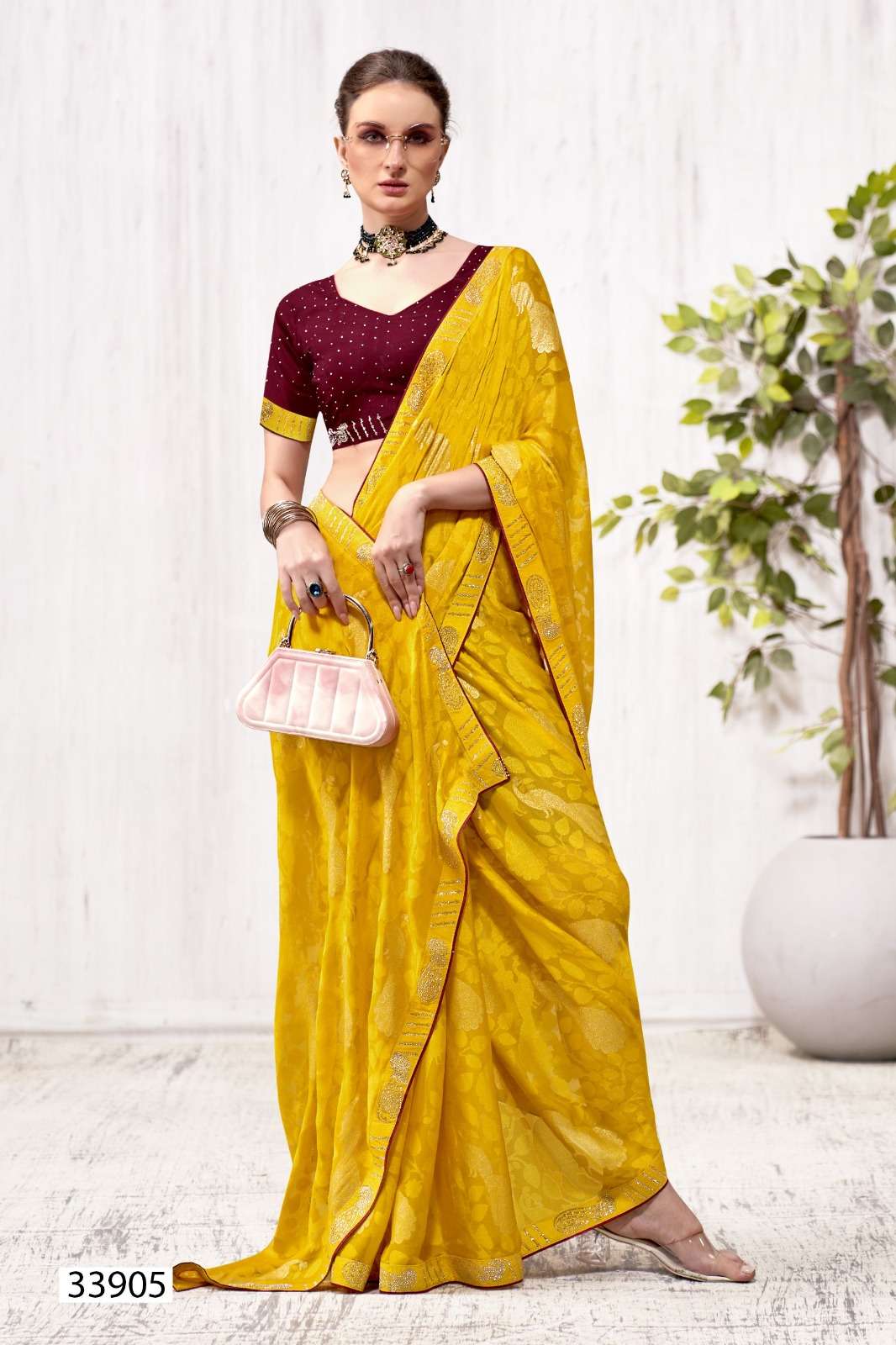Vallabhi Prints Jaya Vol 2 Designer Brasso Saree Catalog Exporter