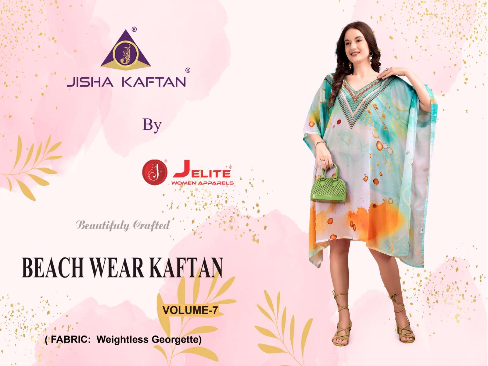 Jisha Kaftan Beach Wear Kaftan Vol 7 Digital Printed Short Kaftan Catalog Wholesalers