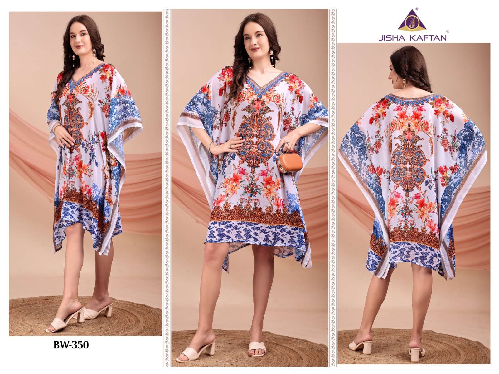 Jisha Kaftan Beach Wear Kaftan Vol 7 Digital Printed Short Kaftan Catalog Wholesalers
