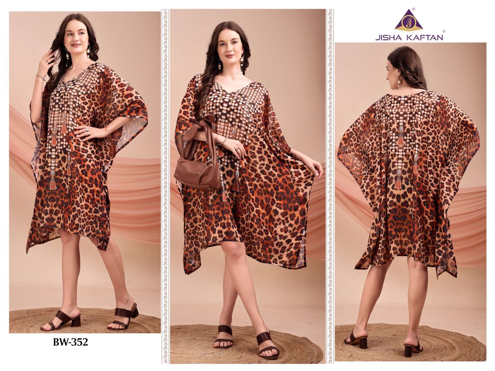 Jisha Kaftan Beach Wear Kaftan Vol 7 Digital Printed Short Kaftan Catalog Wholesalers