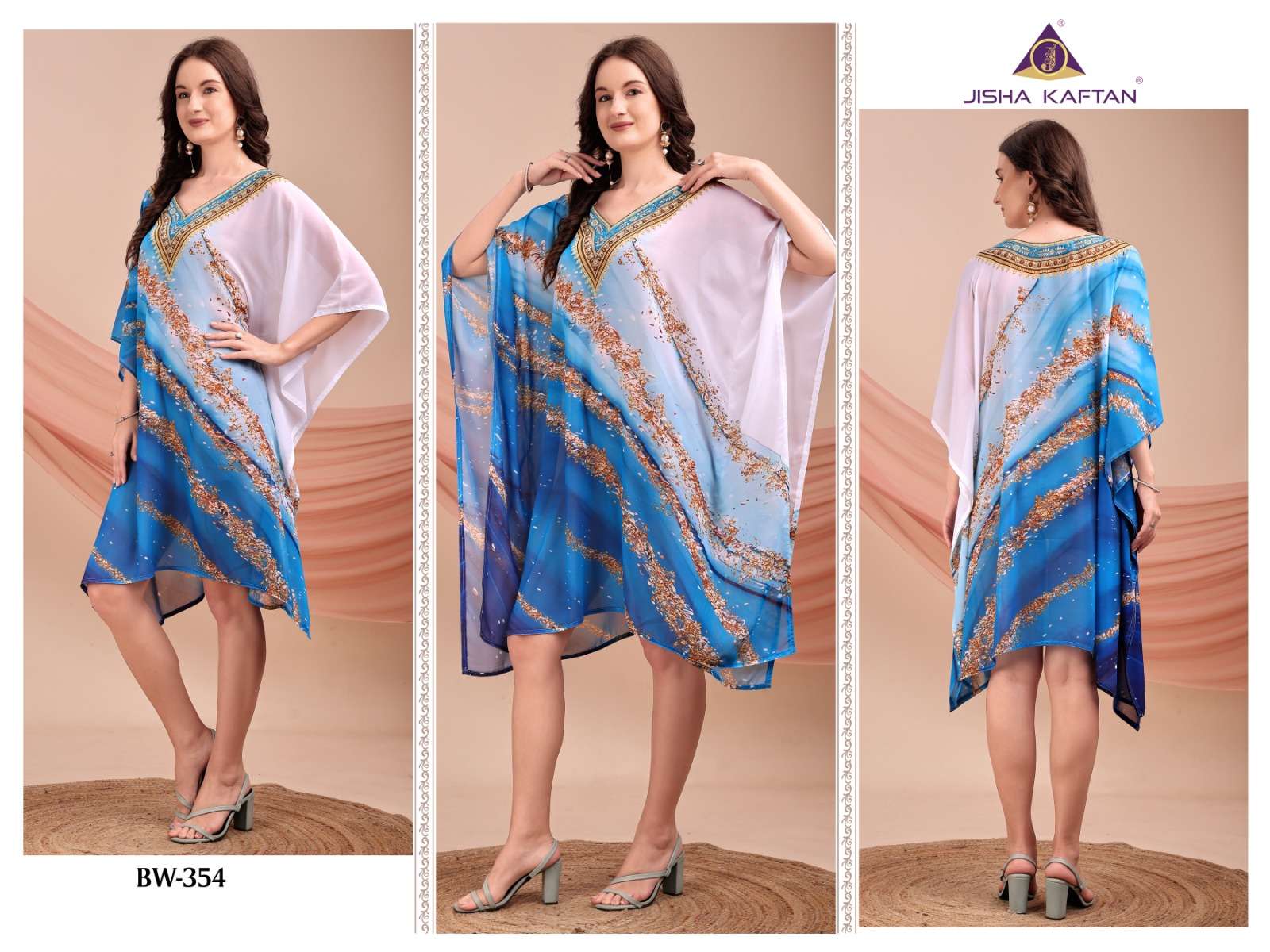 Jisha Kaftan Beach Wear Kaftan Vol 7 Digital Printed Short Kaftan Catalog Wholesalers