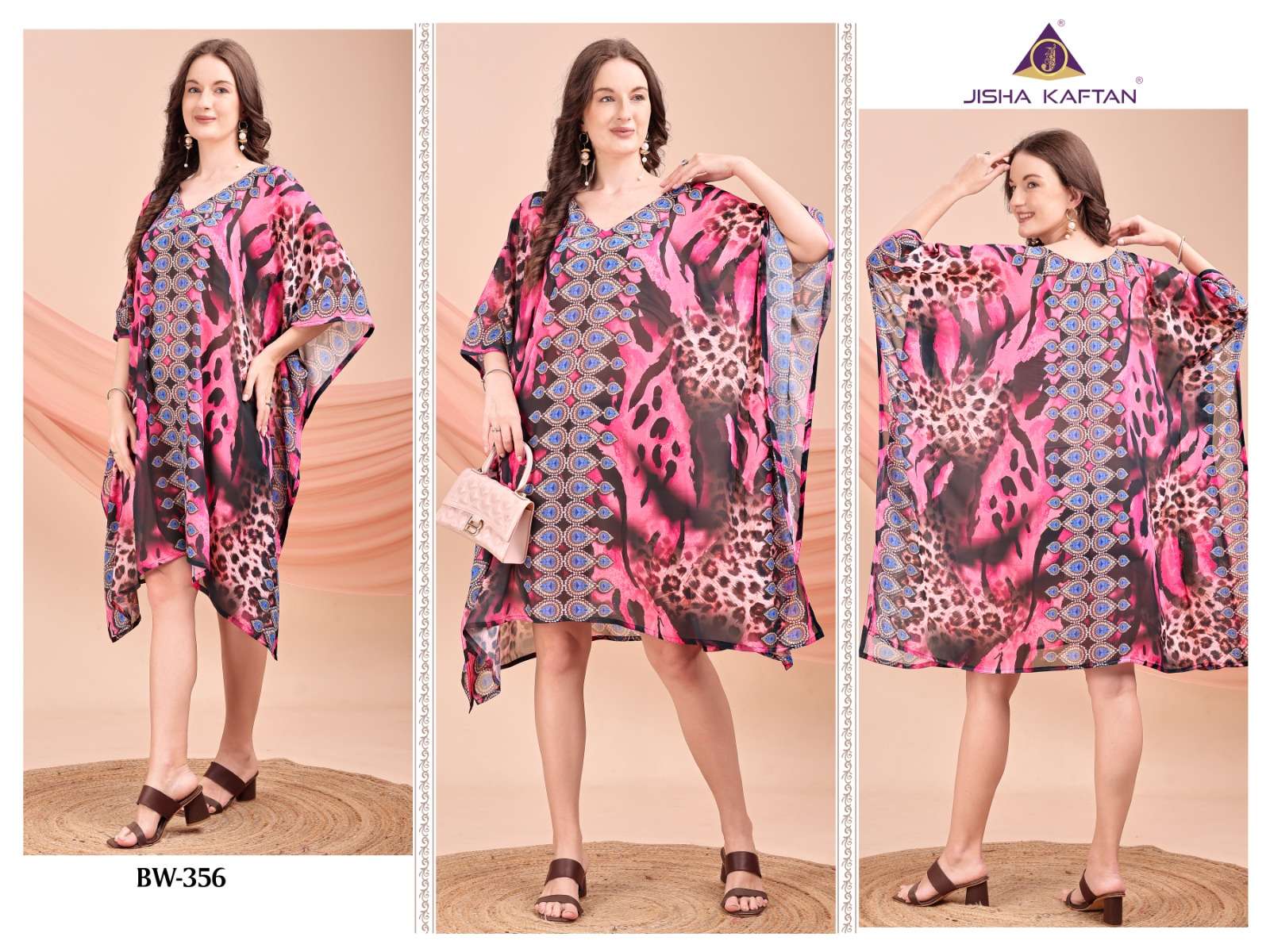 Jisha Kaftan Beach Wear Kaftan Vol 7 Digital Printed Short Kaftan Catalog Wholesalers