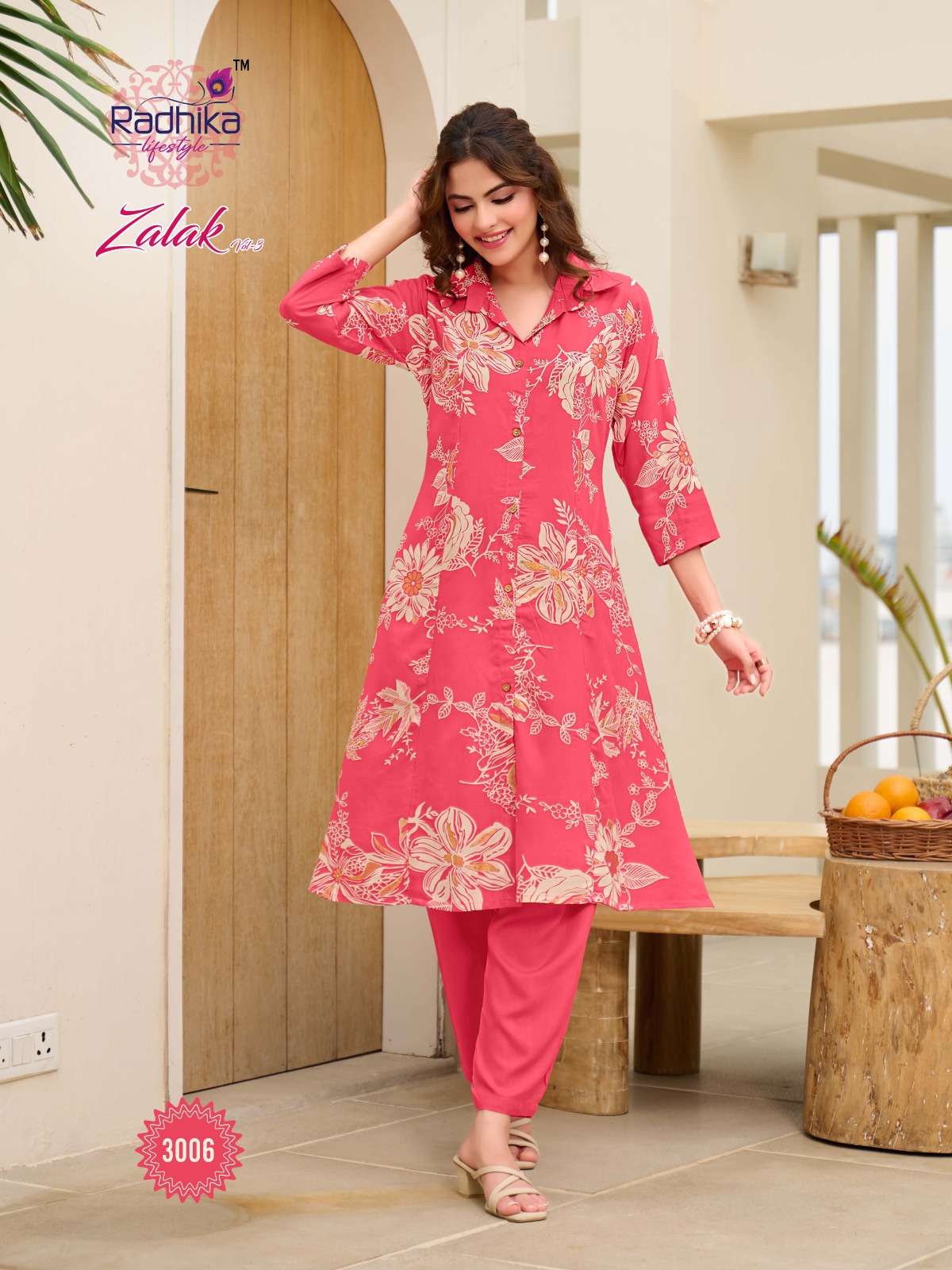 Radhika Lifestyle Zalak Vol 3 Casual Wear A Line Cord Set Suppliers