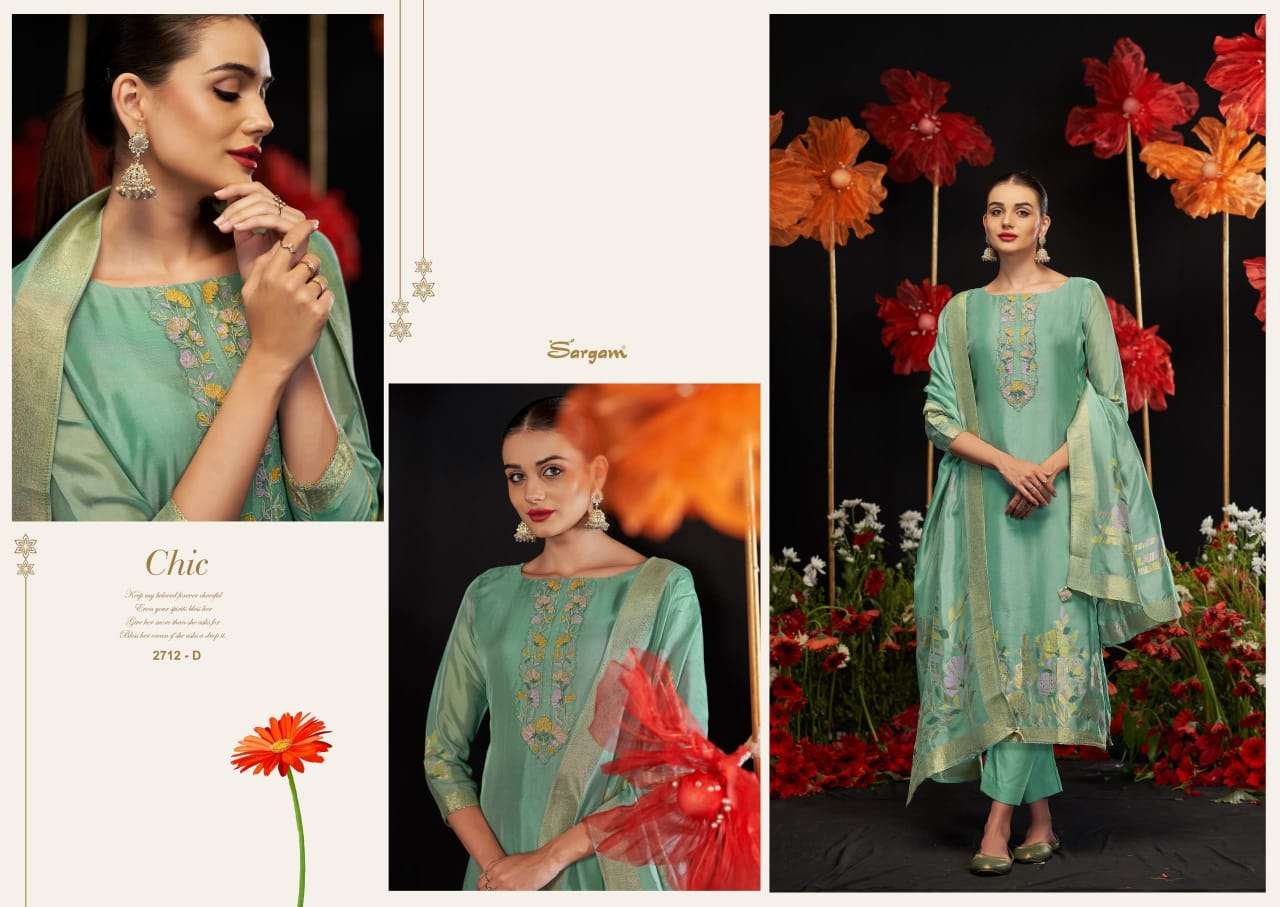 Sargam Armani Woven Silk Premium Designs Suit Catalog Exporters
