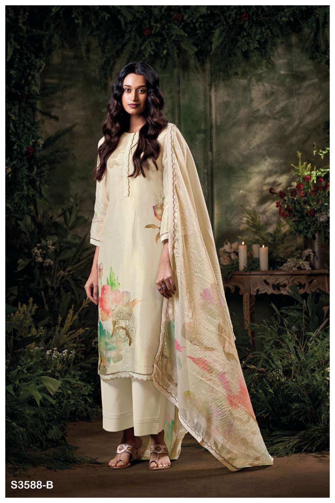 カンタベリー Ganga Fashion Girija 3588 Exclusive Pure Bemberg Silk Latest Suit