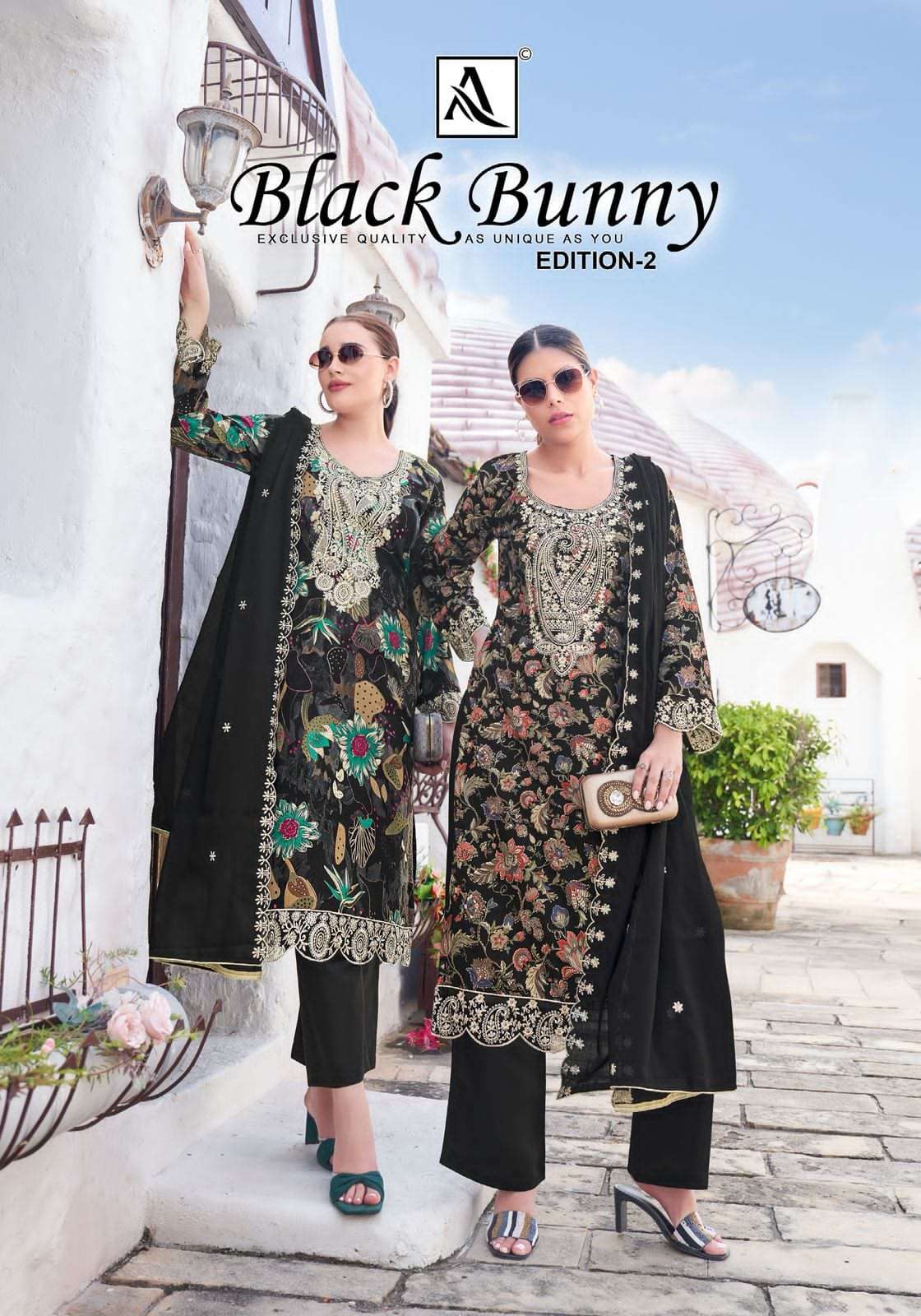 Alok Suit Black Bunny Edition 2 Fancy Rayon Salwar Kameez Catalog Exporters