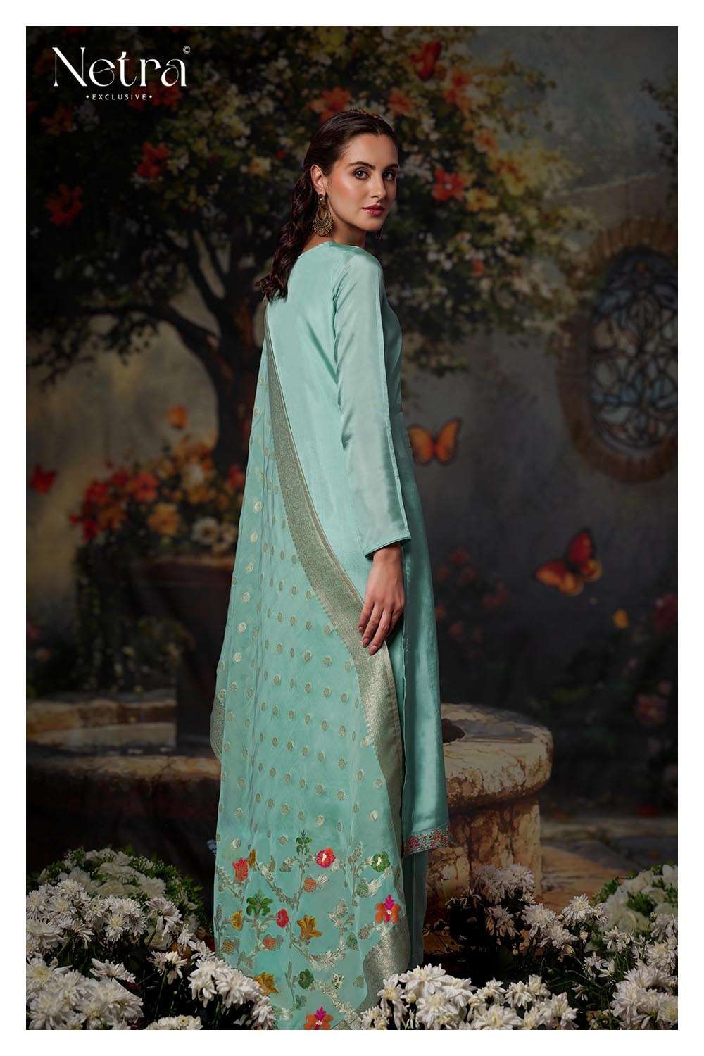 Netra Disha Exclusive Pure Bemberg Silk Suit Catalog Dealers