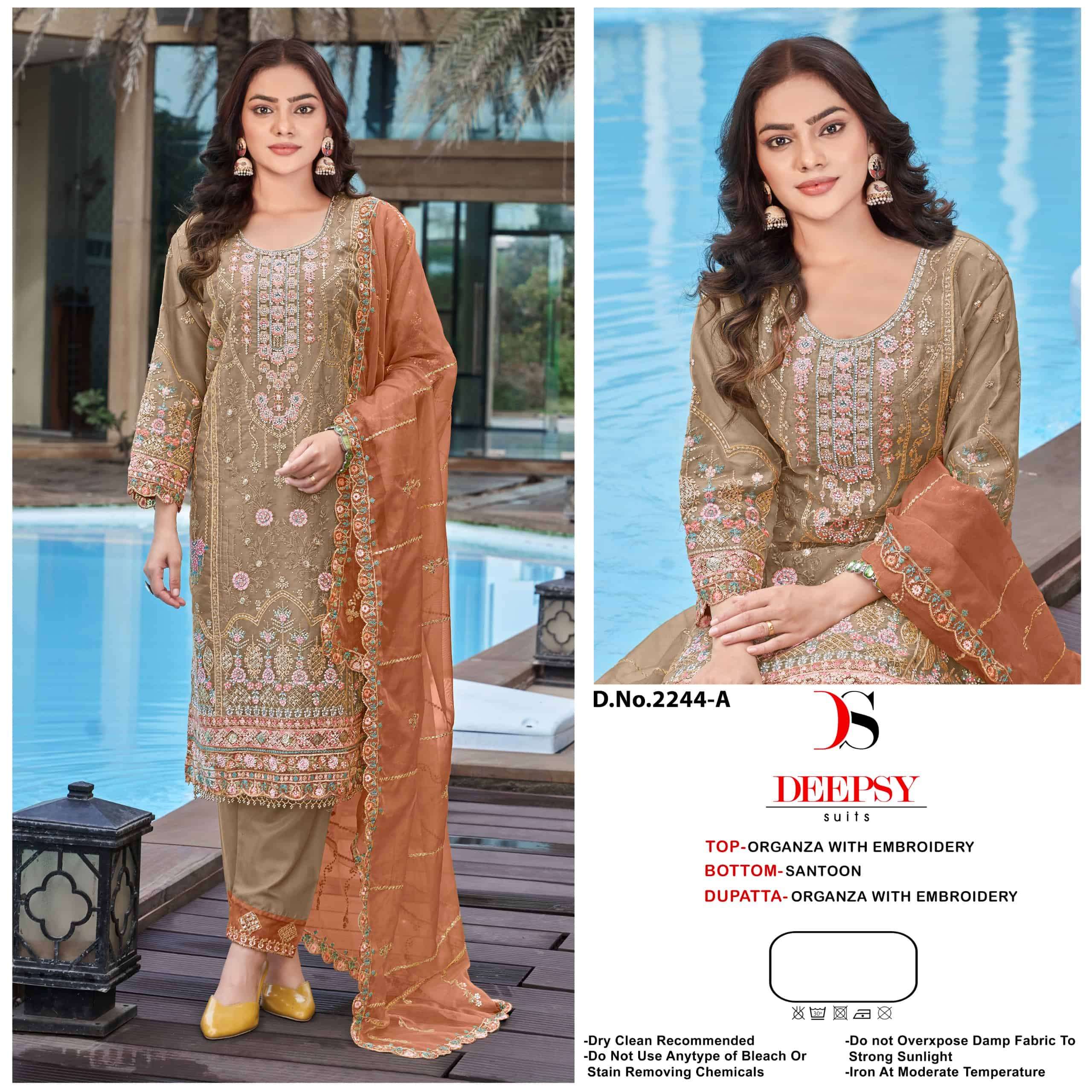 Deepsy D 2244 Colors Partywear Pakistani Designer Suit Catalog Suppliers